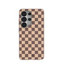 Chocolate Brown Latte Check Samsung Galaxy S26 Ultra Case