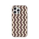 Chocolate Brown Latte Waves iPhone 15 Pro Max Case