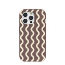 Chocolate Brown Latte Waves iPhone 15 Pro Case