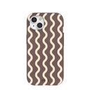 Chocolate Brown Latte Waves iPhone 15 Case