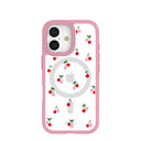 Clear Little Cherries iPhone 17 Case With Petal Pink Ridge (MagSafe included)
