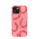 Bubblegum Pink Lucky Horseshoe iPhone 13 Mini Case