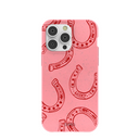 Bubblegum Pink Lucky Horseshoe iPhone 14 Pro Max Case