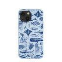 Powder Blue Marine Life iPhone 13 Mini Case