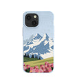 Powder Blue Mountains and Blooms iPhone 13 Mini Case