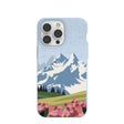 Powder Blue Mountains and Blooms iPhone 14 Pro Max Case