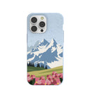 Powder Blue Mountains and Blooms iPhone 14 Pro Max Case