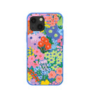 Electric Blue Painted Garden iPhone 13 Mini Case