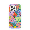 Electric Blue Painted Garden iPhone 14 Pro Case