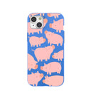 Electric Blue Piggies iPhone 15 Plus Case