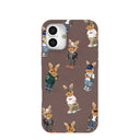 Chocolate Brown Rabbit Friends iPhone 16 Plus Case