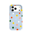 Powder Blue Rainbow Dots iPhone 17 Pro Case