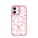 Clear Rosy Bows iPhone 17 Case With Petal Pink Ridge (MagSafe included)