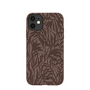 Chocolate Brown Rustic Leaves iPhone 11 Case