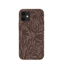 Chocolate Brown Rustic Leaves iPhone 12 Mini Case