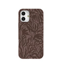 Chocolate Brown Rustic Leaves iPhone 16 Plus Case