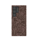 Chocolate Brown Rustic Leaves Samsung Galaxy S24 Ultra Case