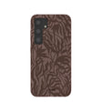 Chocolate Brown Rustic Leaves Samsung Galaxy S24 Case