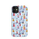 Powder Blue Sails and Seagulls iPhone 11 Case