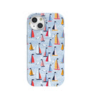 Powder Blue Sails and Seagulls iPhone 15 Case