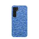 Electric Blue Shark Frenzy Samsung Galaxy S25 Case