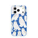 Electric Blue Snowy Owls iPhone 17 Pro Case