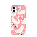 Bubblegum Pink Swan Garden iPhone 16 Plus Case