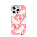 Bubblegum Pink Swan Garden iPhone 16 Pro Case