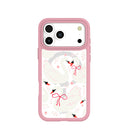 Clear Swan Garden iPhone 17 Pro Max Case With Petal Pink Ridge (MagSafe included)