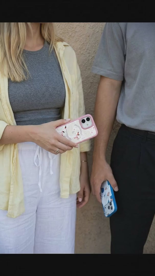 Clear Swan Garden iPhone 17 Pro Case With Petal Pink Ridge (MagSafe included) - Product video demonstration