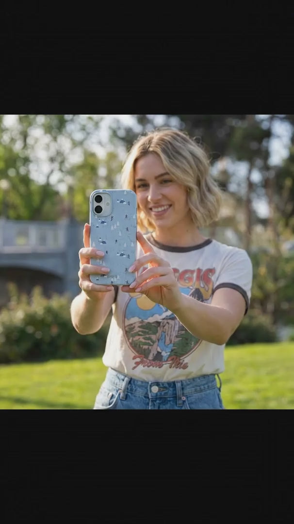 Powder Blue Ski Pass iPhone 15 Case - Product video demonstration