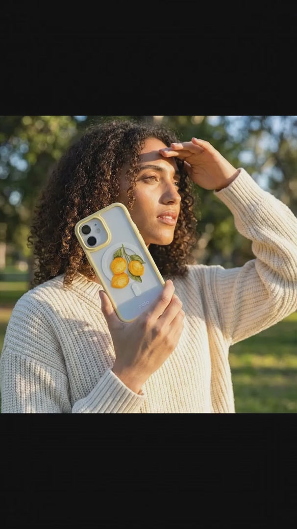 Clear Lemon Drop iPhone 17 Pro Case With Sunbeam Ridge (MagSafe included) - Product video demonstration