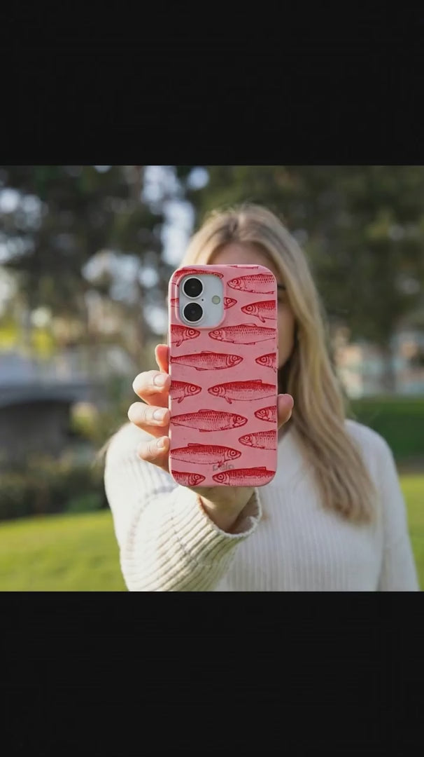 Bubblegum Pink Sardine Stream iPhone 17 Pro Case - Product video demonstration