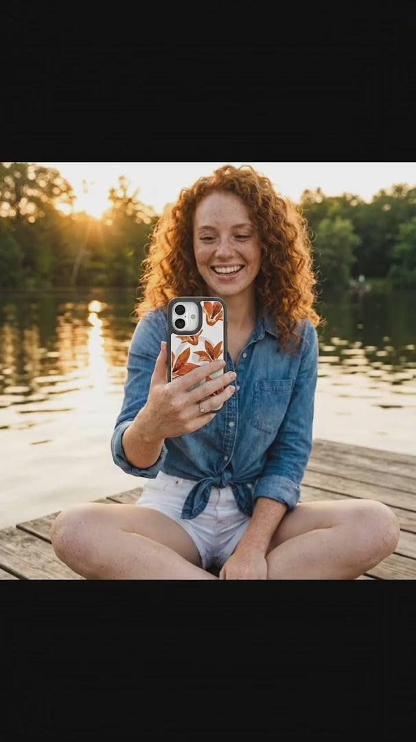 Clear Tiger Lily iPhone 17 Pro Case With Noir Ridge (MagSafe included) - Product video demonstration