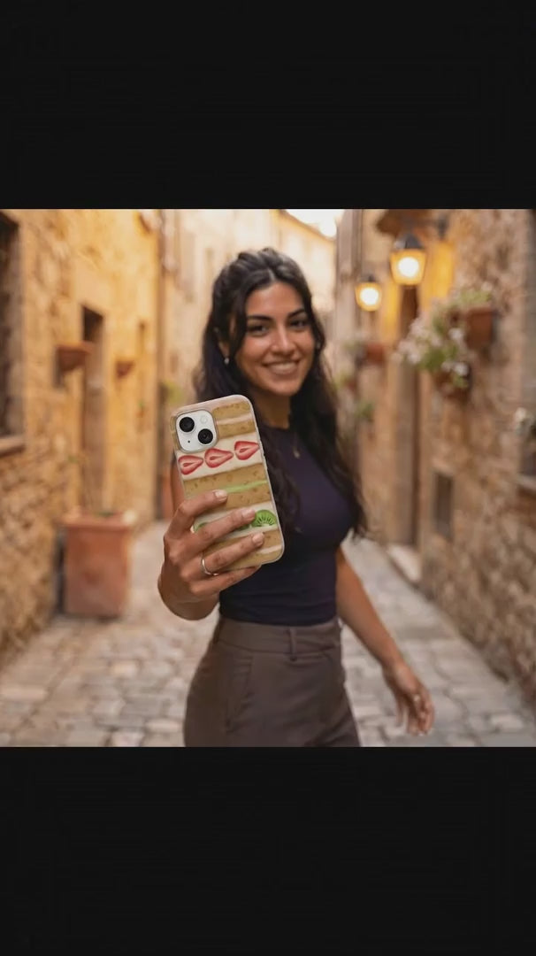 Seashell Fruit Cake iPhone 15 Plus Case - Product video demonstration