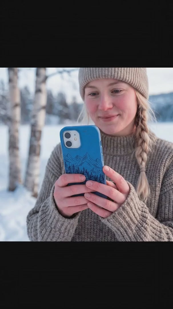 Electric Blue Backcountry Ski iPhone 15 Pro Case - Product video demonstration