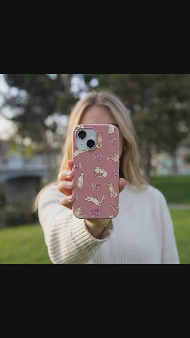 Bubblegum Pink Purrfection iPhone 15 Pro Case - Product video demonstration