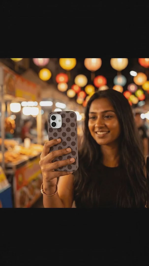 Chocolate Brown Cocoa Sprinkle iPhone 16 Pro Max Case - Product video demonstration