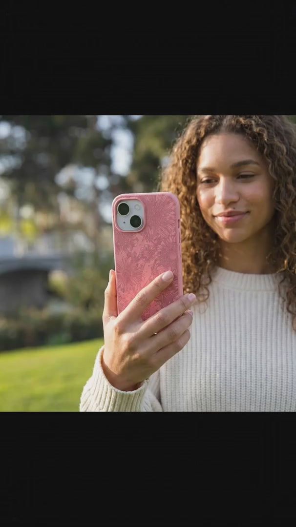 Bubblegum Pink Flora iPhone 15 Pro Case - Product video demonstration