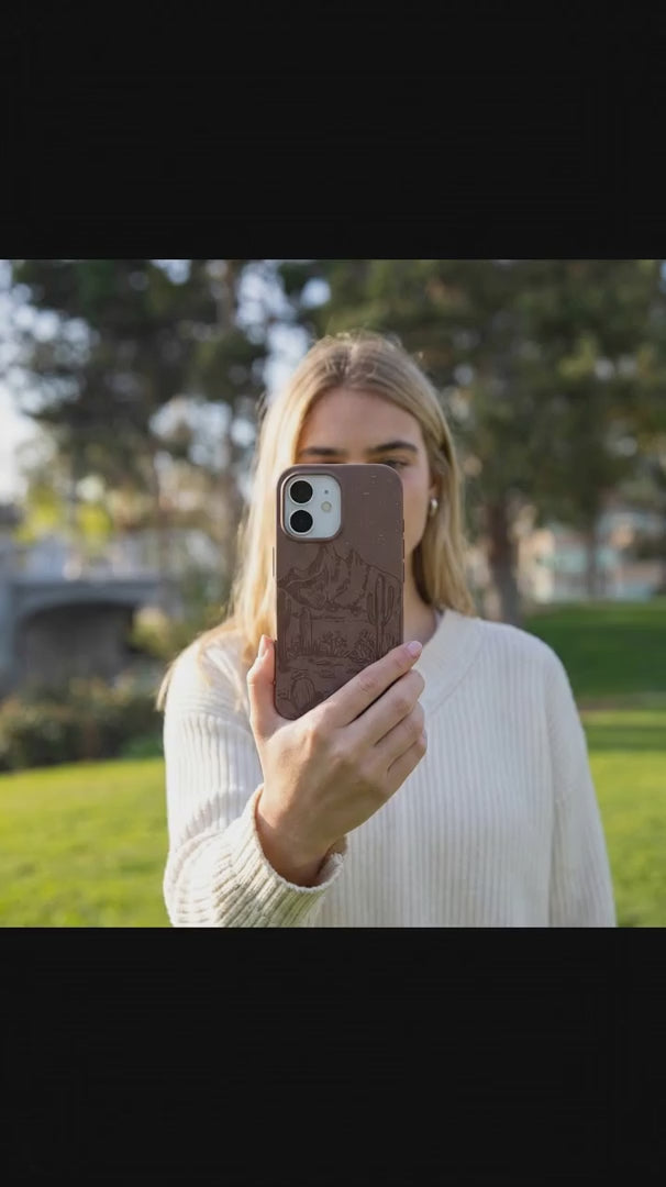 Chocolate Brown Desert Run iPhone 15 Pro Case - Product video demonstration