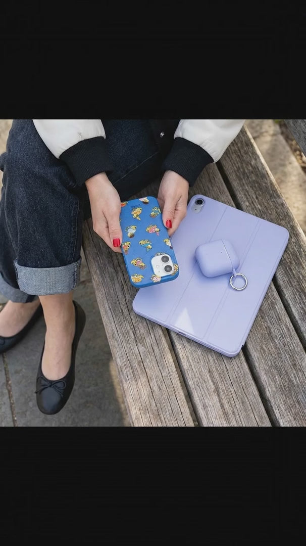 Electric Blue Fancy Frogs iPhone 16 Case - Product video demonstration