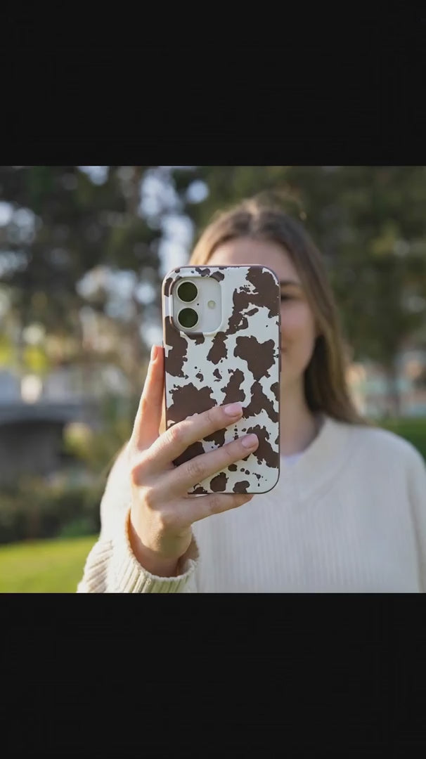 Chocolate Brown Cow Couture iPhone 16 Pro Case - Product video demonstration
