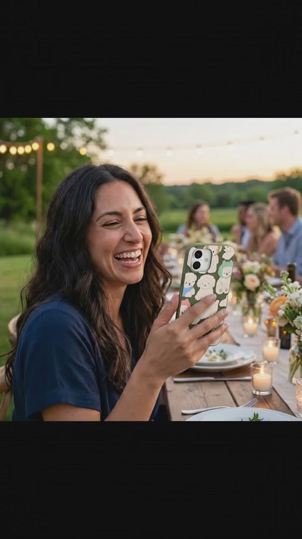 Forest Floor Cloud Poodles iPhone 15 Case - Product video demonstration