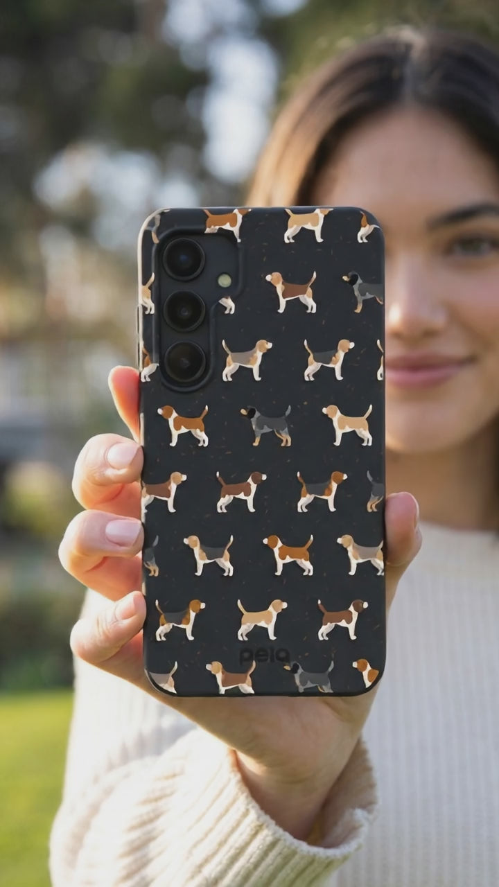 Black Beagle Buds Samsung Galaxy S25 Case - Product video demonstration
