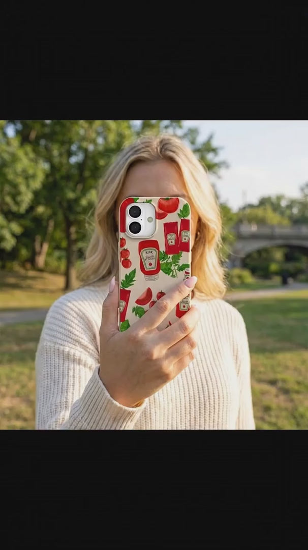 Seashell Ketchup Party iPhone 15 Case - Product video demonstration