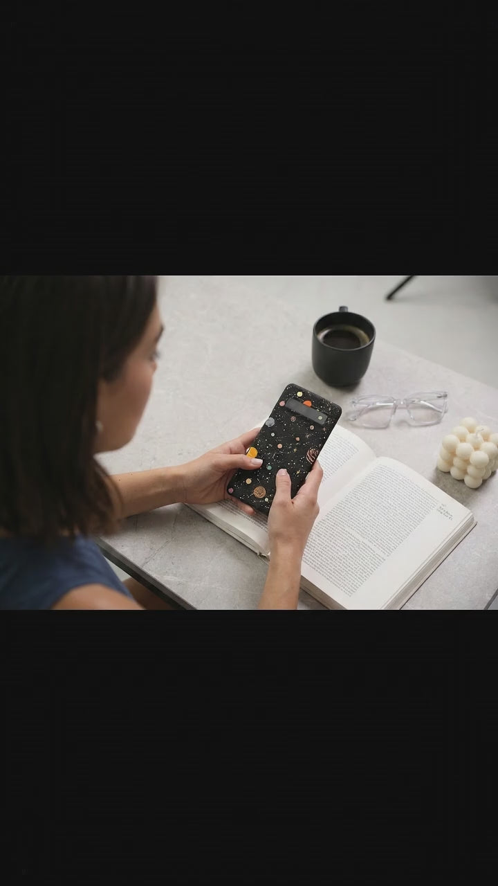 Black Galactic Glow Google Pixel 7a Case - Product video demonstration