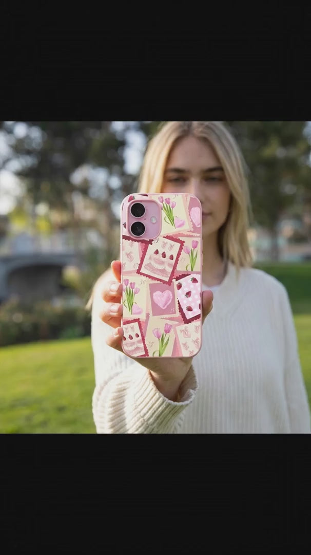 Bubblegum Pink Love Letters iPhone 16 Case - Product video demonstration