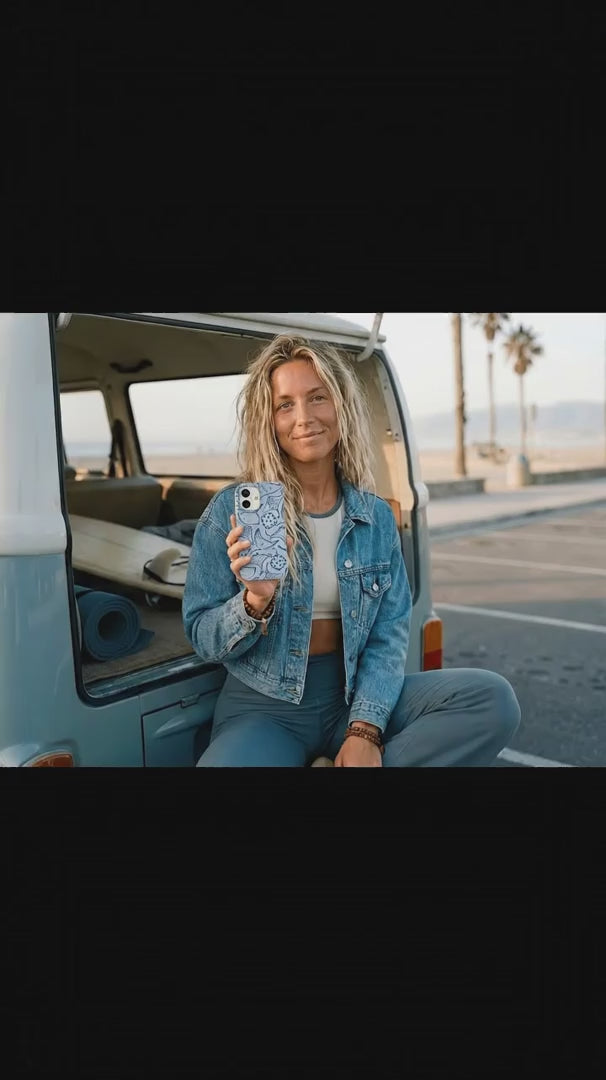 Powder Blue Stingray Fever iPhone 15 Case - Product video demonstration