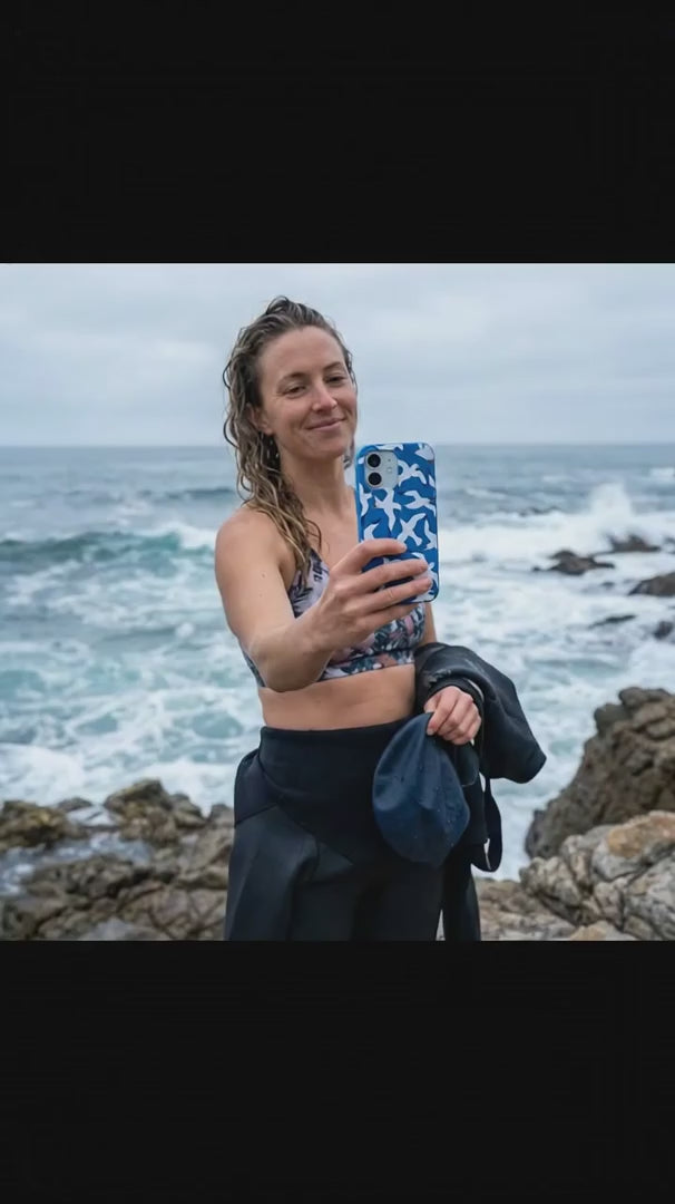 Electric Blue Seagulls iPhone 16 Pro Max Case - Product video demonstration