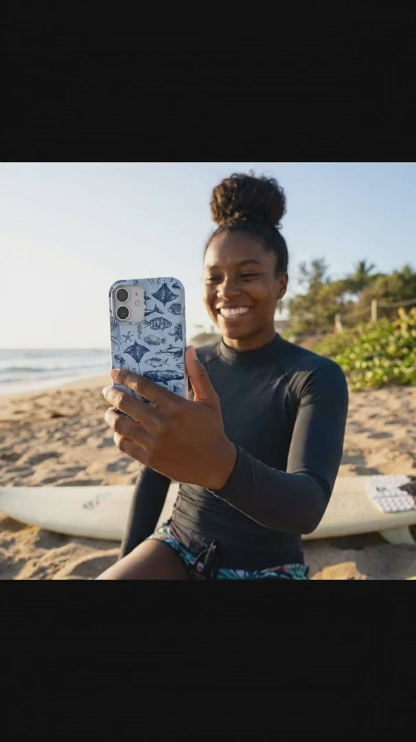 Powder Blue Marine Life iPhone 16 Case - Product video demonstration